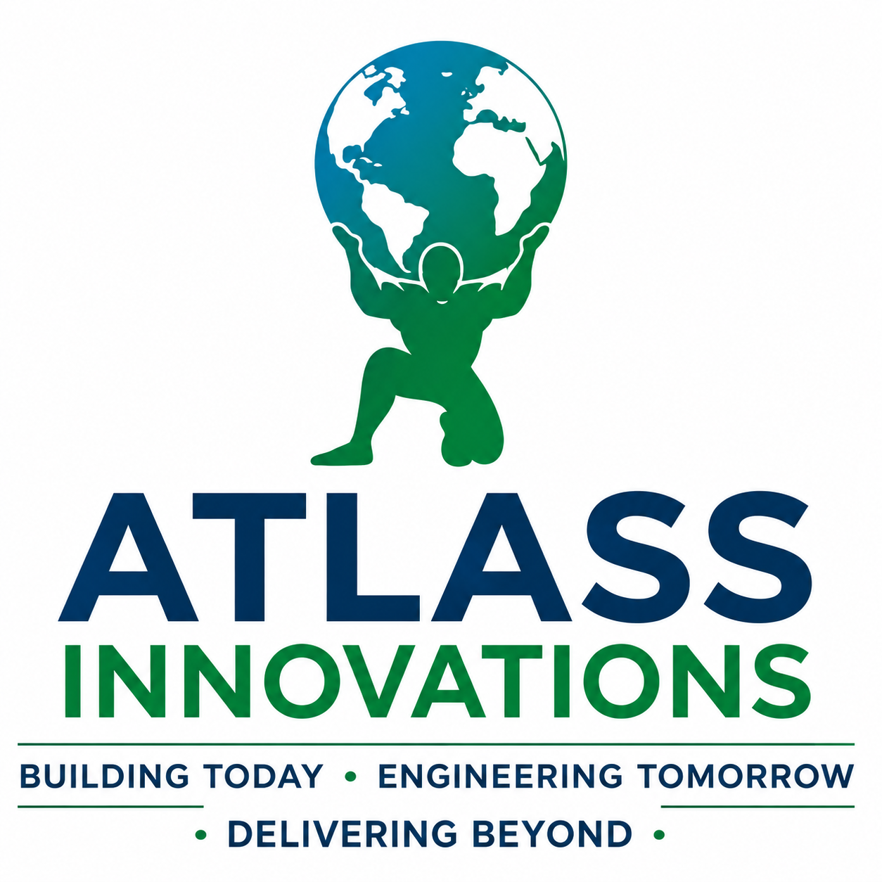 Atlass Innovations. Atlas holding the world. Building today, engineering tomorrow, delivering beyond.